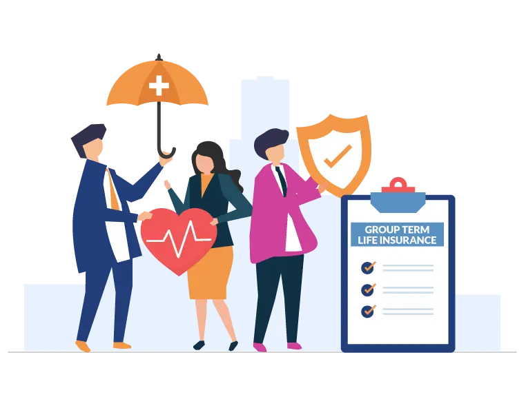 Group term life insurance for employees under a master policy